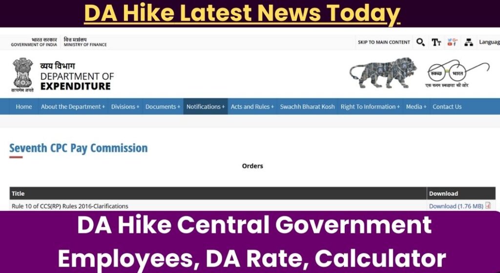 DA Hike Central Government