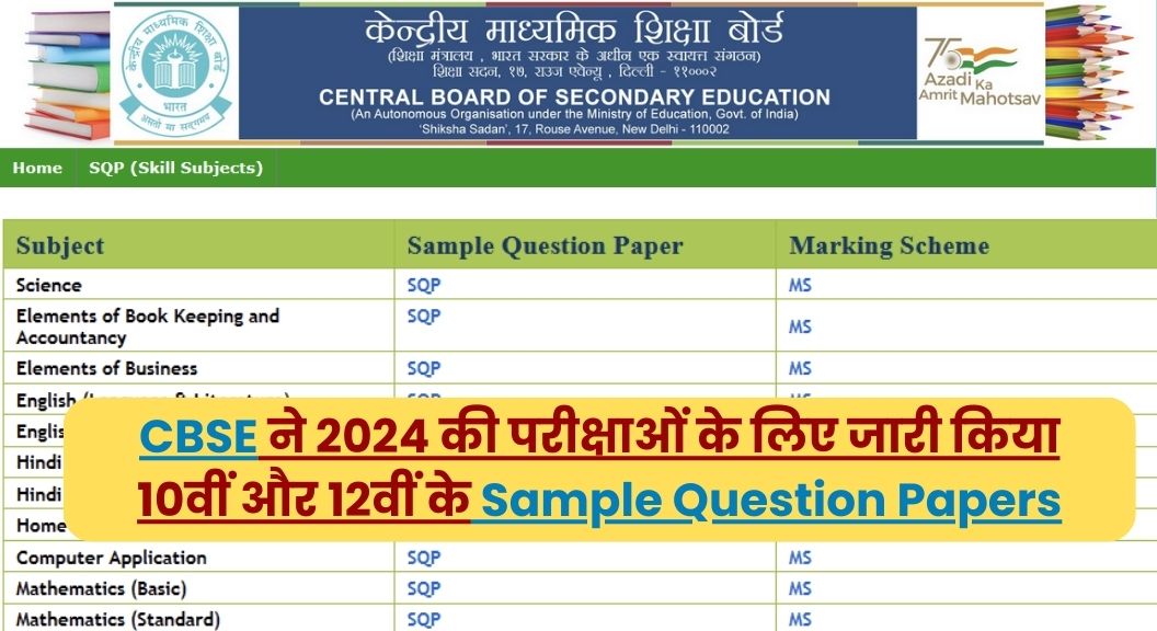 CBSE Sample Paper Class 10th and 12th 2024